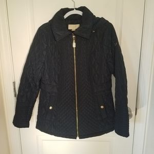 🐇Quilted Navy Blue Coat w/ Gold Details